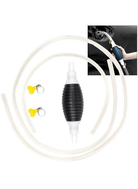 Liquid Transfer Pump Kit – Hand Suction Pump for Oil, Gasoline and Water, High-Flow Manual Pump for Cars, Motorcycles, Home Garage and Workshop Use